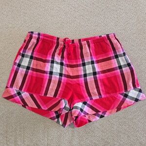 Victoria's Secret Red Pink Plaid Pajama Shorts - Size XS